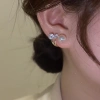 Korean micro-set diamond pearl silver needle earrings 2023 new trendy earrings, light luxury style earrings, stud earrings, women's pure silver 03 details Picture